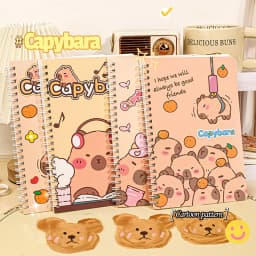 Capybara A5 Spiral Notebook Cute Planner Daily Notes Coil Notebooks Small Notepad For Kid Student Diary School Learning Supplies