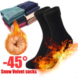 Winter Warm Women Socks Soft Thicken Thermal Plush Socks Girls Solid Color Velvet Wool Snow Boots Floor Socks Home Sleeping Sock