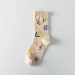 Socks Women Autumn Winter Japanese Flower Cartoon Animal Goose Dog Bird Cute Hedgehog Soft Absorption Ins Cotton Mid-tube Sock