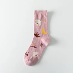 Socks Women Autumn Winter Japanese Flower Cartoon Animal Goose Dog Bird Cute Hedgehog Soft Absorption Ins Cotton Mid-tube Sock