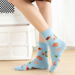 Socks Women Autumn Winter Japanese Flower Cartoon Animal Goose Dog Bird Cute Hedgehog Soft Absorption Ins Cotton Mid-tube Sock