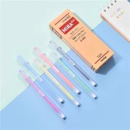 1-12 PCS Colored gel pens set Kawaii blue 0.5 mm ballpoint pen for journal Cute School supplies Korean stationery