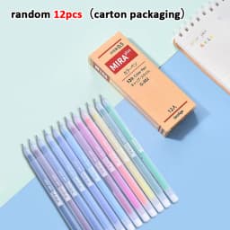 1-12 PCS Colored gel pens set Kawaii blue 0.5 mm ballpoint pen for journal Cute School supplies Korean stationery