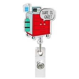 Glitter Acrylic Medicine Bottle Nurse Badge Reel Retractable ID Badge Holder With 360 Rotating Alligator Clip Name Holder