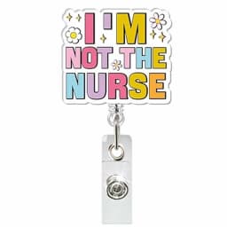 Glitter Acrylic Medicine Bottle Nurse Badge Reel Retractable ID Badge Holder With 360 Rotating Alligator Clip Name Holder