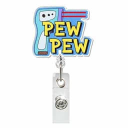 Glitter Acrylic Medicine Bottle Nurse Badge Reel Retractable ID Badge Holder With 360 Rotating Alligator Clip Name Holder