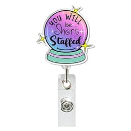 Glitter Acrylic Medicine Bottle Nurse Badge Reel Retractable ID Badge Holder With 360 Rotating Alligator Clip Name Holder