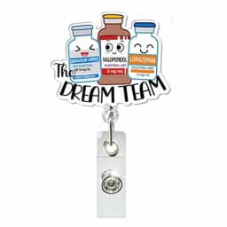 Glitter Acrylic Medicine Bottle Nurse Badge Reel Retractable ID Badge Holder With 360 Rotating Alligator Clip Name Holder