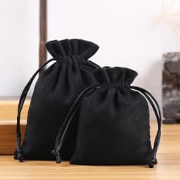 1 Pcs/Lot Black Thick Canvas Drawstring Wedding Pouches for Gift Package Home Organizer Heavy Duty Sturdy Cotton Storage Bags