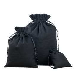 1 Pcs/Lot Black Thick Canvas Drawstring Wedding Pouches for Gift Package Home Organizer Heavy Duty Sturdy Cotton Storage Bags