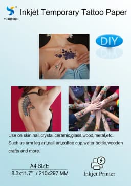 Tattoos Transfer Print Paper A4 DIY Waterproof Temporary Tattoo Skin Sheet Inkjet Laser Printers For Tatoo Men Children Stickers