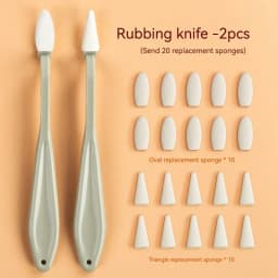 2Pcs Art Sketch Wipe Knife +20pcs Washable Brush Sponge Highlight Artist Drawing Correction Detail Eraser Pen Sketch Clean Tools