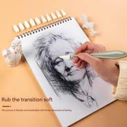 2Pcs Art Sketch Wipe Knife +20pcs Washable Brush Sponge Highlight Artist Drawing Correction Detail Eraser Pen Sketch Clean Tools