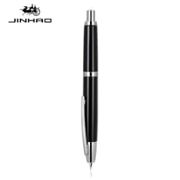 JINHAO 10 Press Fountain Pen Retractable Metal Matte Black EF F Writing Ink Pen with Converter School Office Supplies Stationery