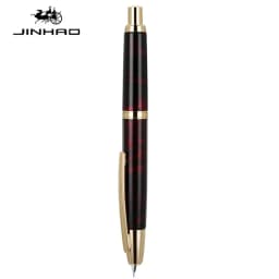 JINHAO 10 Press Fountain Pen Retractable Metal Matte Black EF F Writing Ink Pen with Converter School Office Supplies Stationery