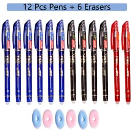 85Pcs/Set Erasable Pen Gel Pens Blue/Black ink Refills Rod Washable Handle School Writing Office Kawaii Stationery Gel Pen