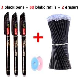 85Pcs/Set Erasable Pen Gel Pens Blue/Black ink Refills Rod Washable Handle School Writing Office Kawaii Stationery Gel Pen