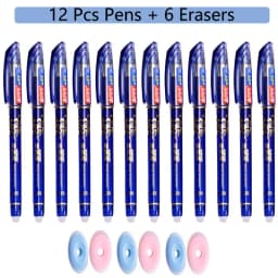 85Pcs/Set Erasable Pen Gel Pens Blue/Black ink Refills Rod Washable Handle School Writing Office Kawaii Stationery Gel Pen