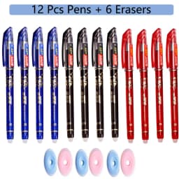 85Pcs/Set Erasable Pen Gel Pens Blue/Black ink Refills Rod Washable Handle School Writing Office Kawaii Stationery Gel Pen