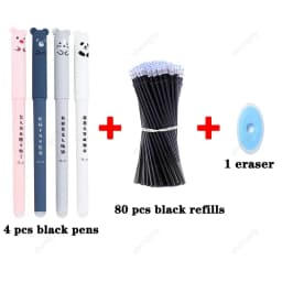 85Pcs/Set Erasable Pen Gel Pens Blue/Black ink Refills Rod Washable Handle School Writing Office Kawaii Stationery Gel Pen