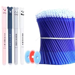 85Pcs/Set Erasable Pen Gel Pens Blue/Black ink Refills Rod Washable Handle School Writing Office Kawaii Stationery Gel Pen