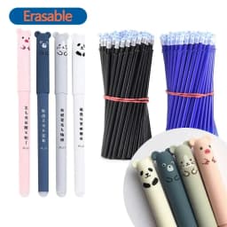 85Pcs/Set Erasable Pen Gel Pens Blue/Black ink Refills Rod Washable Handle School Writing Office Kawaii Stationery Gel Pen