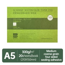 Baohong Academy Watercolor Book 100% Cotton Sketchbook 300g Drawing Paper 32K 16K 8K Papel Para Acuarela Painting Art Supplies