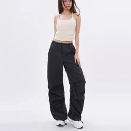 Xpqbb Y2K Parachute Pants Women Harajuku Streetwear Wide Leg Baggy Sweatpants Female Vintage Hip Hop Joggers Cargo Trousers