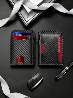 Carbon Fiber Rfid Credit Card Holder Men Wallets Anti Theft Slim Thin Wallet Luxury Cardholder Minimalist Wallet Purse Walet Bag