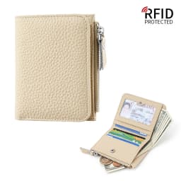 Genuine Leather Women Small Rfid Wallets with Zipper Coin Pocket Fashion Woman Short Bifold Money Purse Multi Card Holder Wallet
