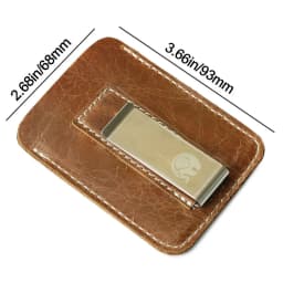 Fashion Thin Genuine Leather Money Clip Mini Wallet Men Credit Card Slot Slim Bills Metal Cash Clamp for Man Billfold Holder