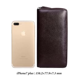 HUMERPAUL Genuine Leather Wallet RFID Blocking Clutch Bag Wallet Card Holder Coin Purse Zipper Male Long Black/Coffee Wallet