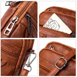 Multi-Functional Soft PU Leather Small Shoulder Bag for Women Vintage Crossbody Bag Cash Purse Cell Phone Bag