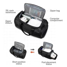 Gym Duffle Bag Waterproof Sports Duffel Bags Travel Weekender Bag for Men Women Overnight Sports Duffel Bags Dry Wet Separation