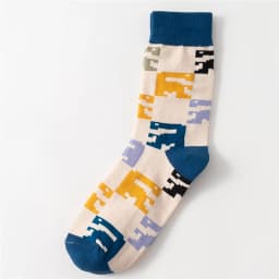 Women's Japanese Colorful Cartoon Mid Tube Socks Unisex Cute Funny Happy Heart Avocado Flamingo Red Lip Sokken Gift