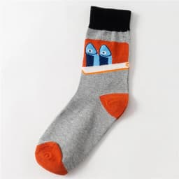 Women's Japanese Colorful Cartoon Mid Tube Socks Unisex Cute Funny Happy Heart Avocado Flamingo Red Lip Sokken Gift