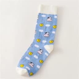 Women's Japanese Colorful Cartoon Mid Tube Socks Unisex Cute Funny Happy Heart Avocado Flamingo Red Lip Sokken Gift