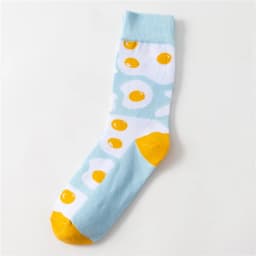 Women's Japanese Colorful Cartoon Mid Tube Socks Unisex Cute Funny Happy Heart Avocado Flamingo Red Lip Sokken Gift