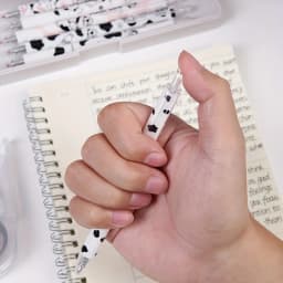 Naughty cow gel pen -6 pieces, fine 0.5mm bullet head, flexible and smooth black ink, suitable for precise writing and drawing