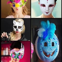 New half face cat face fox mask DIY hand drawn Japanese style anime party and ball supplies for men and women