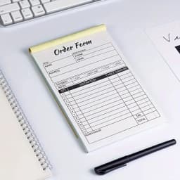 Sales Order Book, 2-Part Small Business Carbon-Free Sales Invoice Book, 5.5 X 8.3 Inches, Cardboard Receipt Book (Set of 50)