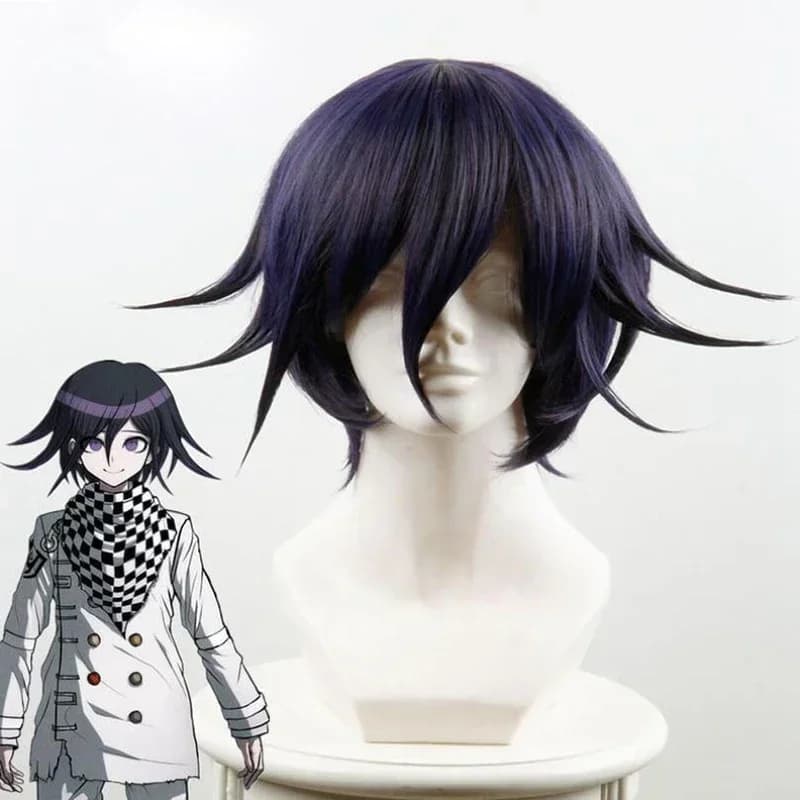 Short Wig Danganronpa V3 Killing Harmony Ouma Kokichi Cosplay Costume Dangan Ronpa Heat Resistant Synthetic Hair Wigs Halloween