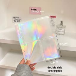 MINKYS A5 Zipper Binder Kawaii Cat Kpop Photocard Collect Book Photo Cards Display Book School Stationery