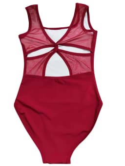 Women Ballet Leotards Trumpet Sleeve Dance Leotard Stand Collar Pleated Mesh Splice Gymnastics Leotard Women Ballet Bodysuit