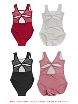 Women Ballet Leotards Trumpet Sleeve Dance Leotard Stand Collar Pleated Mesh Splice Gymnastics Leotard Women Ballet Bodysuit