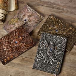 A5 Notebook Vintage Embossed Immortal Birds Hardcover PU Cover Diary Agenda Weekly Planner For Students School Office Supplies