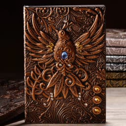 A5 Notebook Vintage Embossed Immortal Birds Hardcover PU Cover Diary Agenda Weekly Planner For Students School Office Supplies