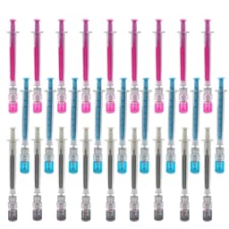 30Pcs Syringe Gel Pen Simulation Eliminates Virus Injection Syringe Shape Black Ink Signature Pen Vaccine Pen