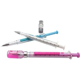30Pcs Syringe Gel Pen Simulation Eliminates Virus Injection Syringe Shape Black Ink Signature Pen Vaccine Pen