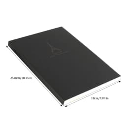 B5 Notebook,Sketchbook 140 Thickened Pages Black Cardboard Cover Blank Inner Pages For Quality Fine Art Painting And Doodle